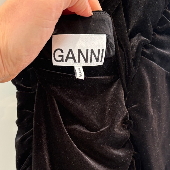 Ganni Velvet Ruched Maxi Dress - Picture 7 of 7